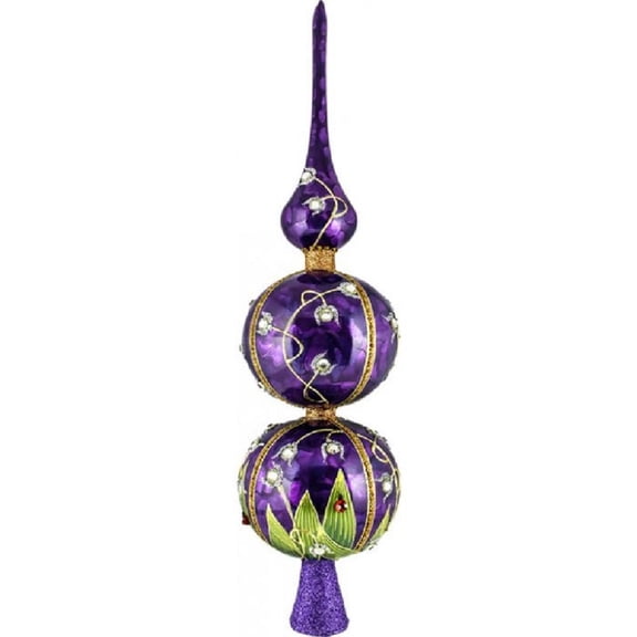 Ladybug Finial Polish Glass Christmas Tree Topper