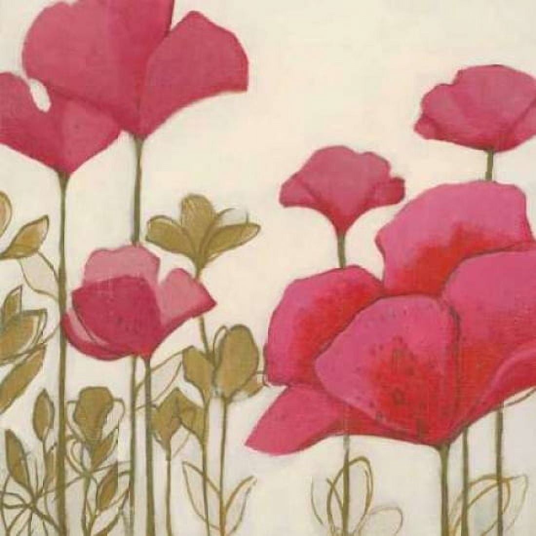 Ladybug Flowers I Canvas Art - MARIA (24 x 24)