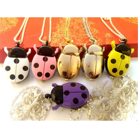 Ladybug Fob Watch, Gold Finish, Silver Chain for Jewelry Making, Anniversary Gift for Her, Pendant Accessory, 1 Pc
