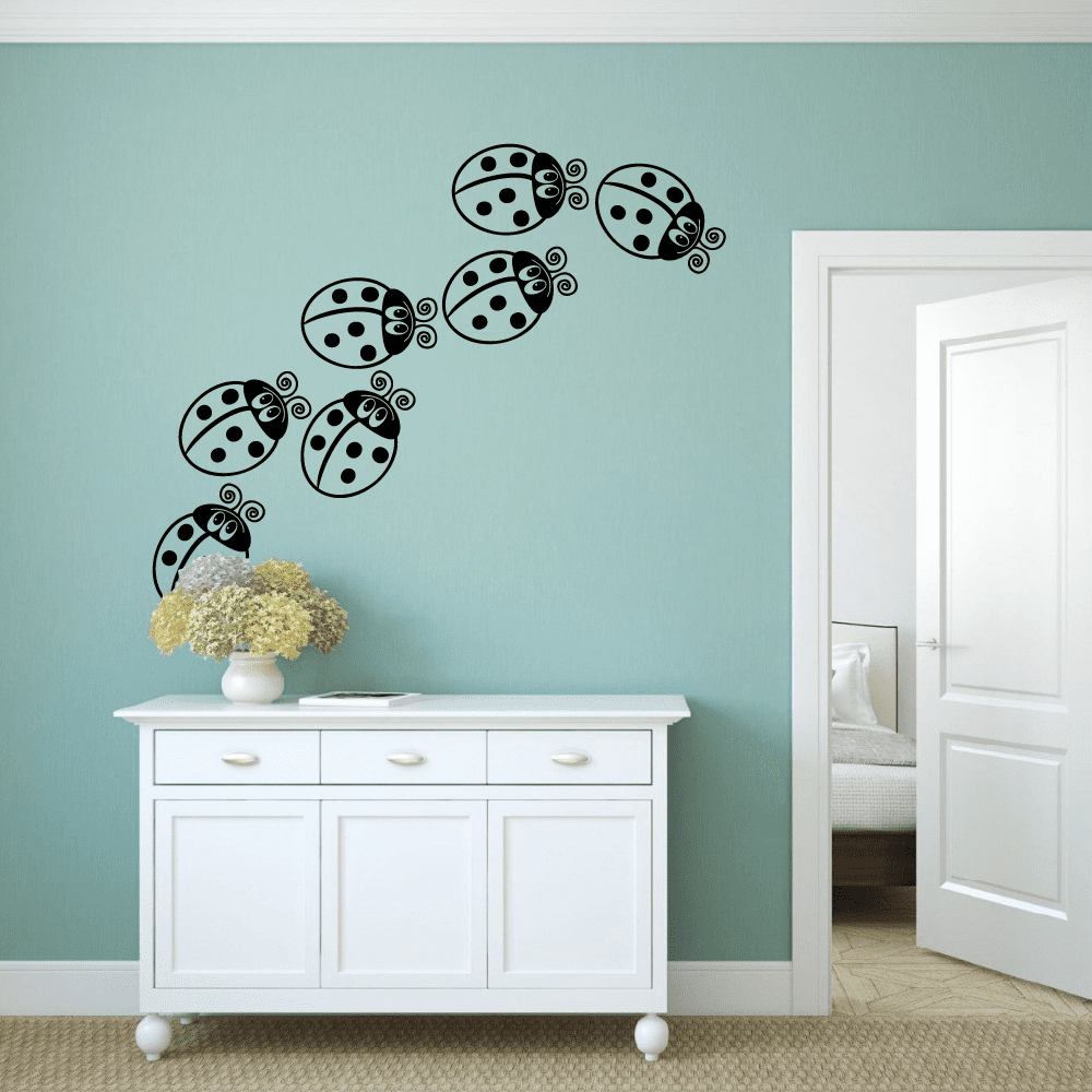 Ladybug Friends Ladybugs Lady Bug Bugs Cute Animal Insect Vinyl Design Wall Sticker Art Decal