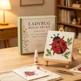 thumbnail image 1 of Ladybug Garden Mosaic Art DIY Kit for Adult Beginners,3.5in Handmade With Wooden Display Easel,Nature Insect Themed Tabletop Art Decor Kit,Creative Handcraft Holiday Gift, 1 of 6