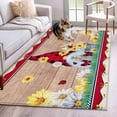 thumbnail image 1 of Ladybug Gnome Area Rugs 3x5 ft Country Summer Rustic White Yellow Daisy Floral Wood Grain Washable Rug Non Slip Indoor Carpet Absorbent Floor Mat for Living Room Bedroom Dining Room, 1 of 9