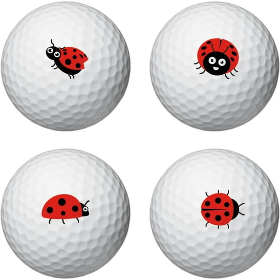 Ladybug Golf Ball Markers 2Sheets Red Ladybug Golf Ball Marking Stickers for Identify Golf Balls Golf Ball Customise Markers Golfer Gift Golfing Accessories 16/Sheet