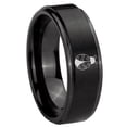 thumbnail image 1 of Ladybug Heart 8MM Step Edge Brush Black Tungsten Men Ring, 1 of 2