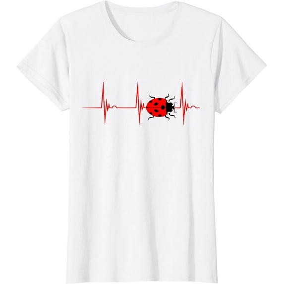 Ladybug Heartbeat EKG Pulse Insects Bugs Entomology T-Shirt