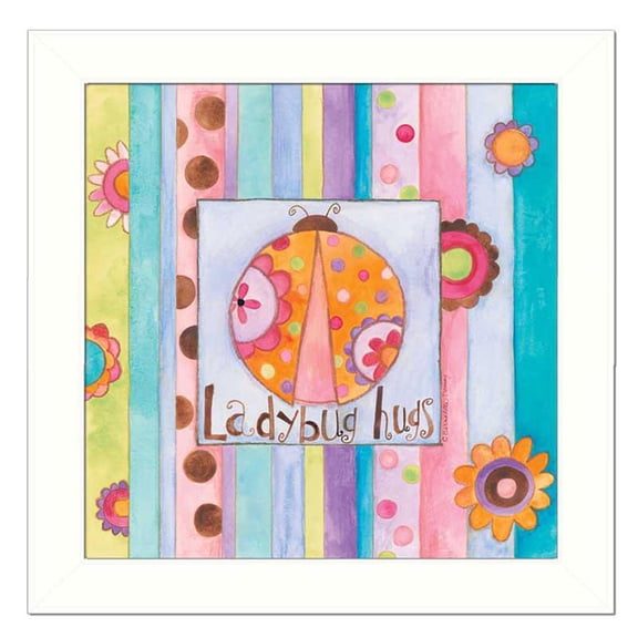 Ladybug Hugs By Bernadette Deming Printed Wall Art Wood Multi-Color