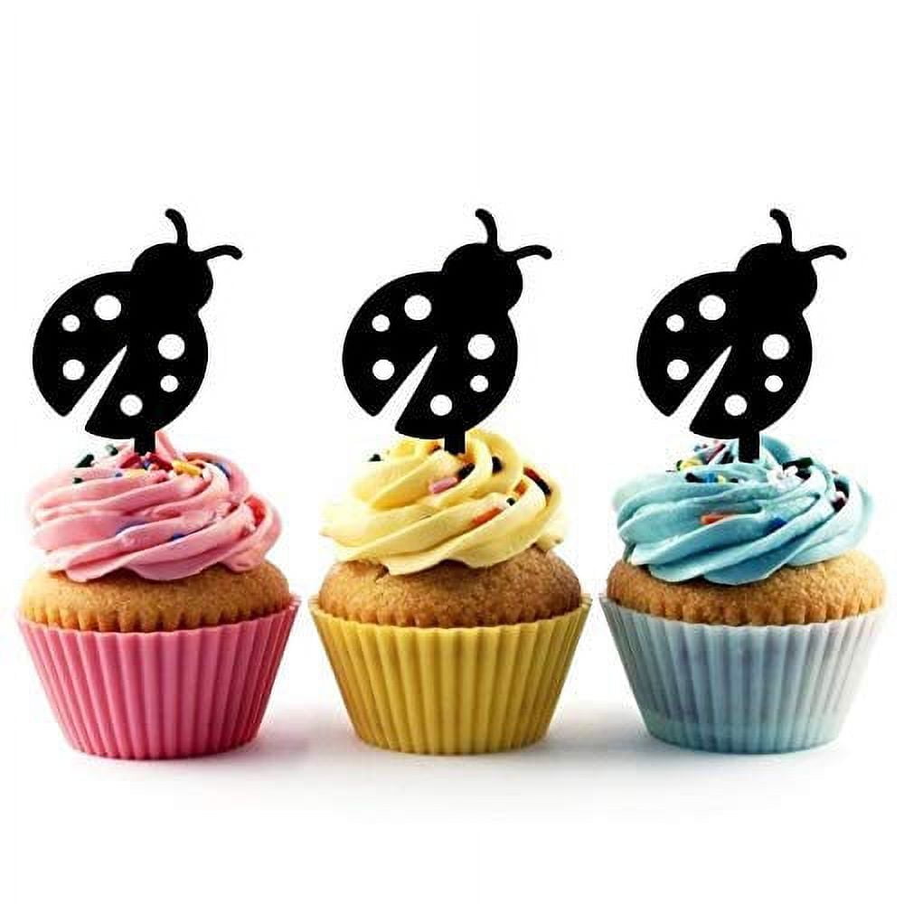 Ladybug Insect Bug Silhouette Acrylic Cupcake Toppers 12 pcs Walmart