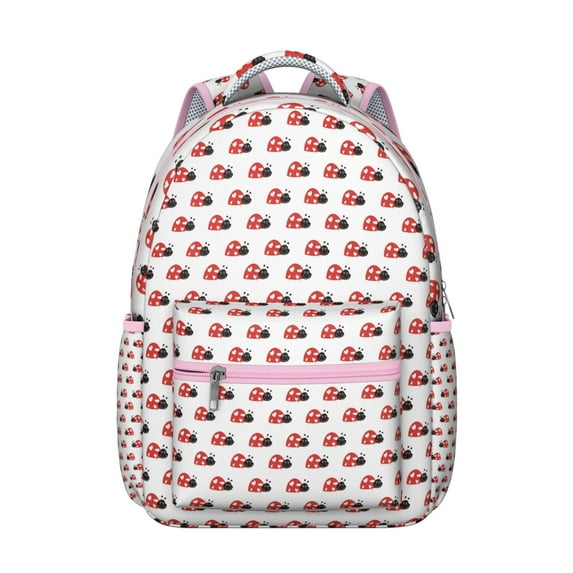 Ladybug Inspired School Backpack - Durable Waterproof Bag, Large Capacity Laptop Backpack for Women & Teens with Stylish Design
