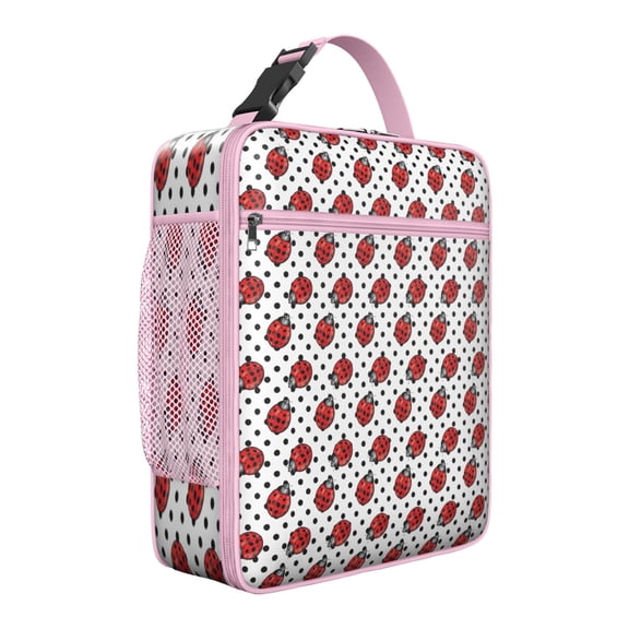 Ladybug Insulated Lunch Bag Box Teen Reusable Lunch Bag Lightweight Lunch Box Containers Office Hiking