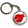 thumbnail image 1 of Ladybug Lady Bug, Nickel Plated Metal Popcap Bottle Opener Keychain Key Ring, 1 of 1