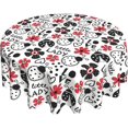 thumbnail image 1 of Ladybug Little Lady Round Tablecloth Love Ladybird Tablecloths Waterproof Stain-Resistant Oil-Proof Wrinkle 60 Inch Table Cover Dinner Kitchen Decor, 1 of 6
