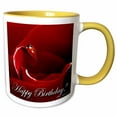 thumbnail image 1 of 3drose, Ladybug Love Birthday, 11oz Two-tone Yellow Mug, 1 of 6