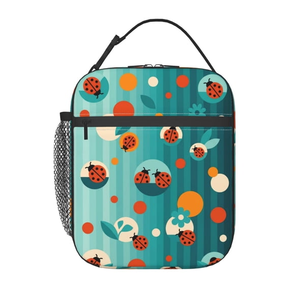 Ladybug Lunch Bag Funny Cute Design Insulated Leakproof Thermal Bag With Buckle Handle For Work Office Travel Picnic