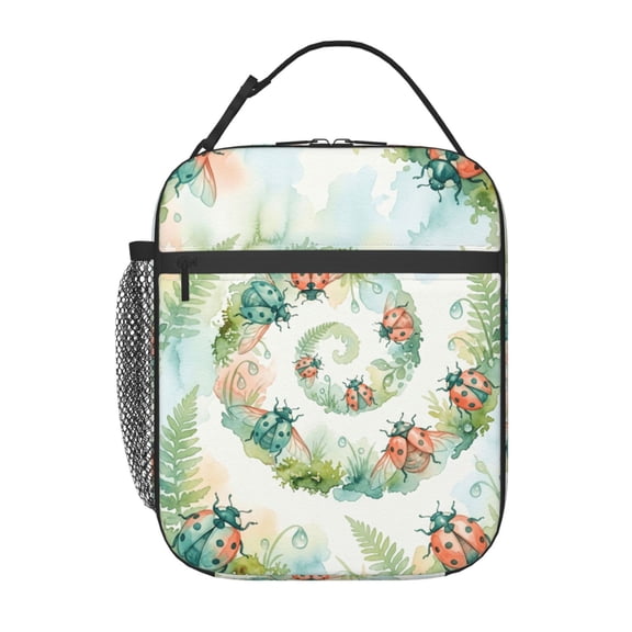 Ladybug Lunch Box Insulated Thermal Leakproof Funny Cute Ladybug Reusable Meal Prep Tote With Buckle Handle For Office Travel Picnic