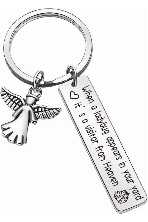 Ladybug Memorial Keychain For Funeral Jewelry For In Memory Of Loved One Gifts Condolence Keychain