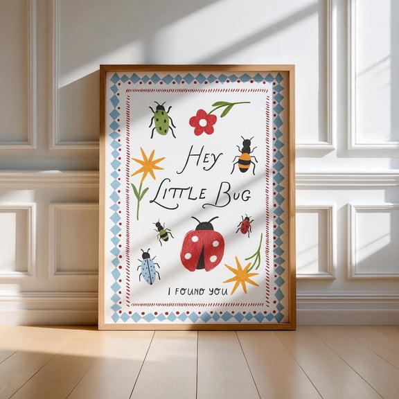 Ladybug Nursery Whimsical Bug Illustration Playroom Poster