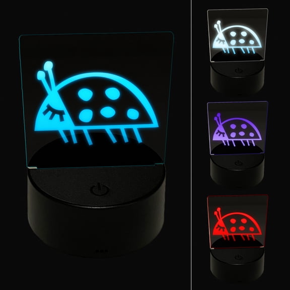 Ladybug On the Move Doodle LED Night Light Sign 3D Illusion Desk Nightstand Lamp