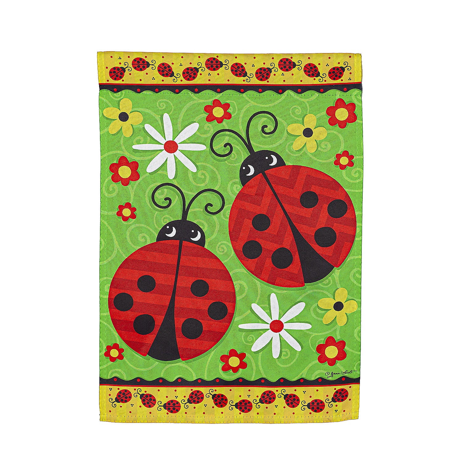 Ladybug Pair Garden Suede Flag