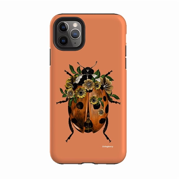 Ladybug Papaya Cute Insect Art Phone Case for iPhone 16 15 14 13 12 11 Pro Max