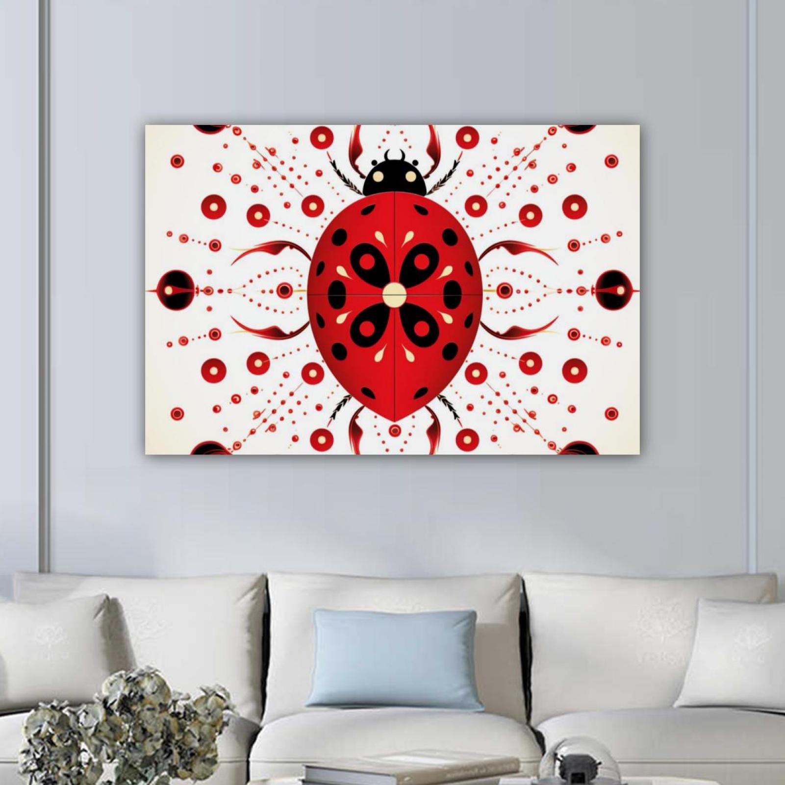 Ladybug Pattern Canvas Wall Art Paintings for Living Room Canvas
