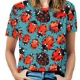 thumbnail image 1 of Ladybug Pattern Print(1)-1 Women's T-Shirt Short Sleeve T Shirts Tops Tee Ladies Loose T, 1 of 6