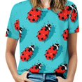 thumbnail image 1 of Ladybug Pattern Print-2 Women's T-Shirt Short Sleeve T Shirts Tops Tee Ladies Loose T, 1 of 6
