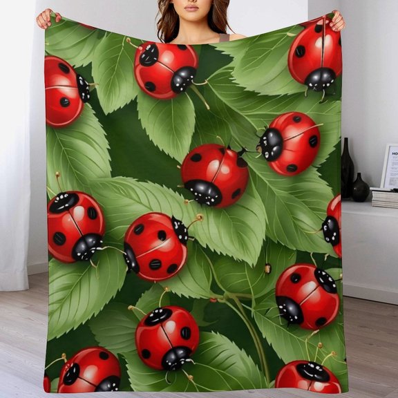 Ladybug Patterned Blankets Are Comfortable And Soft Suitable For Beds Chairs Sofas And As Christmas Gifts 30"*40"(76*100cm)