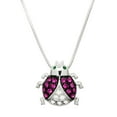 thumbnail image 1 of Ladybug Pendant Necklace Rhinestone Crystal Rhodium Plated 17 Inch Snake Chain J0314, 1 of 3