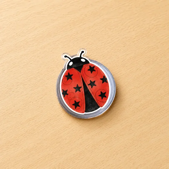 Ladybug Phone Grip, Cute Bug Phone Holder, Red Beetle, Cottagecore Nature Lover Gift, E-Reader Grip Accessory