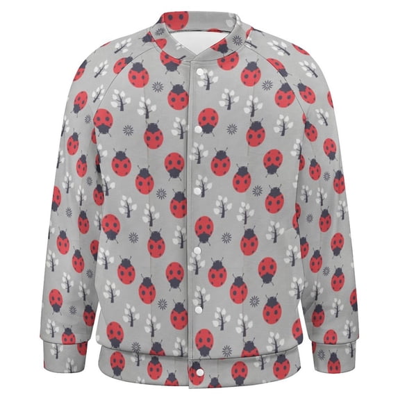 Ladybug Plant Baseball Jersey Fashion Ribbed Sleeve Man Women's Jacket Motion Tops XXS-6XL