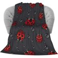 thumbnail image 1 of Ladybug Raindrop Soft Throw Blanket 40"x50" Lightweight Flannel Fleece Blanket for Living Room Bedroom Sofa Couch Warm and Cozy, 1 of 5