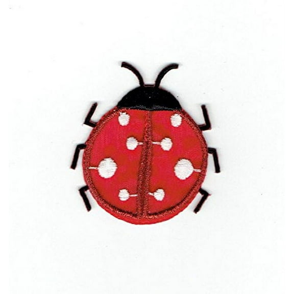 Ladybug - Red/Black - White Dots - 3D Layered Wings - Iron On Applique/Embroidered Patch