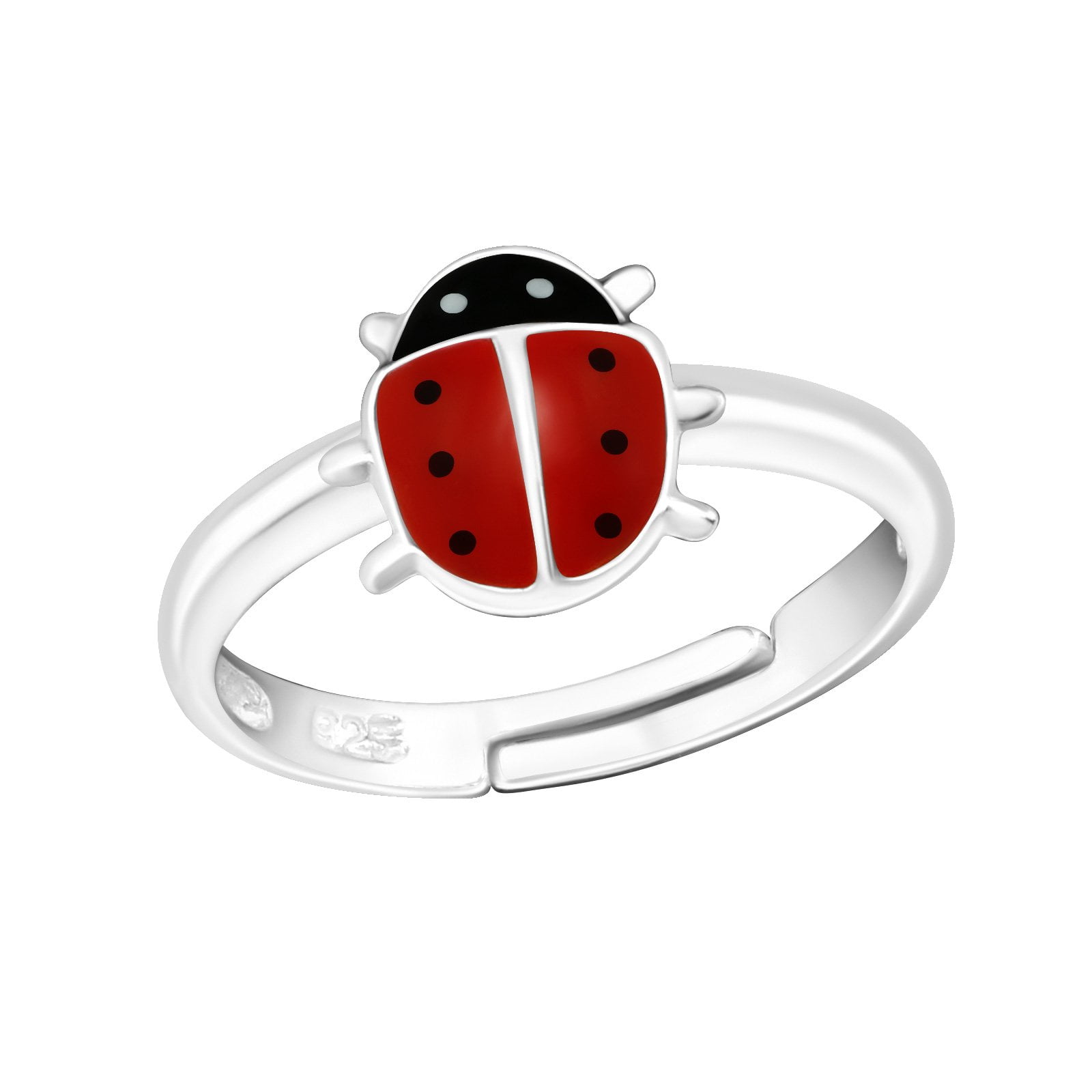 ☆TATIANA☆ Silver 925 Simple Ladybug Ring CR0494 Sterling Silver LADYBUG Ring>ladybug Ring,925 Ladybird Ring