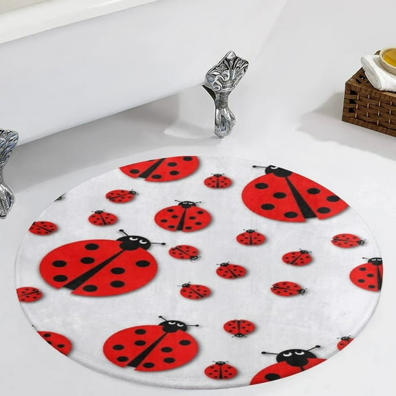 Ladybug Round Carpet Circle Rug Outdoor Patio Area Rug Washable Large Area Rugs Hallway Room Decor Fitness Mats