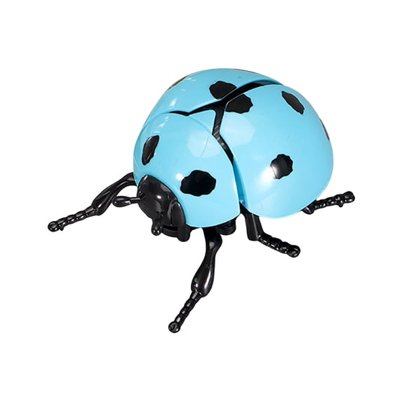 Ladybug Shaped Desktop Decor Figurine, Movable Wind-Up Interactive Insect Model Toy for Office & Home Shelves Ornament, Creative Gifts