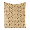 thumbnail image 1 of Ladybug Soft Flannel Fleece Blanket, Dragonflies Hearts and Flowers on Grunge Textured Backdrop Spring Theme, Cozy Plush for Indoor and Outdoor Use, 60" x 80", Dark Coral Sand Brown, by Ambesonne, 1 of 5