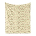thumbnail image 1 of Ladybug Soft Flannel Fleece Throw Blanket, Bugs and Flourishing Daisies Pattern Pastel Colored Illustration, Cozy Plush for Indoor and Outdoor Use, 50" x 70", Pale Yellow White, by Ambesonne, 1 of 5