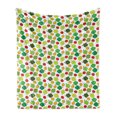 thumbnail image 1 of Ladybug Soft Flannel Fleece Throw Blanket, Clover Leaves with Ladybugs Floral Celebration Saint Patrick Day Holiday Pattern, Cozy Plush for Indoor and Outdoor Use, 60" x 80", Multicolor, by Ambesonne, 1 of 6