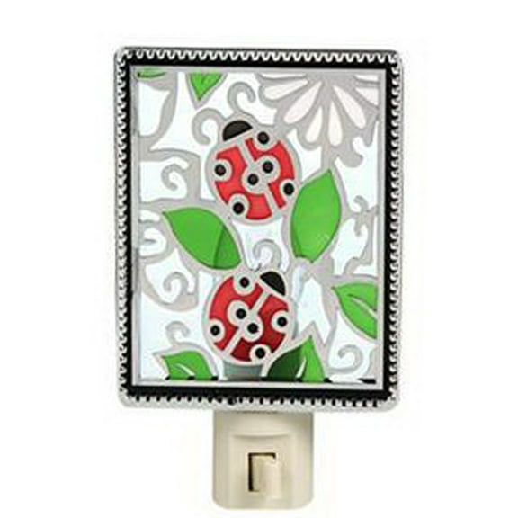 Ladybug Stained Glass NightLight by Ganz