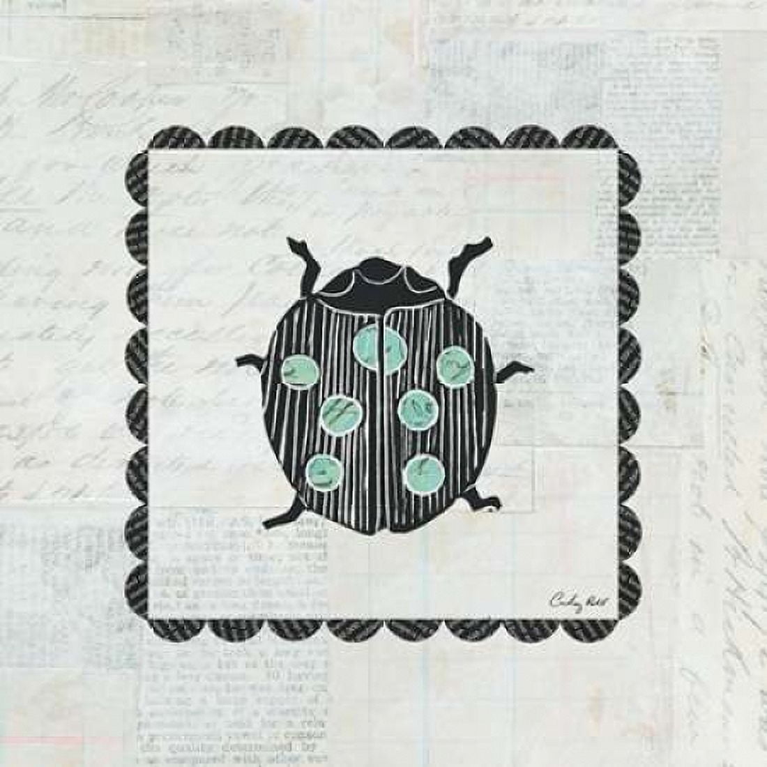 Ladybug Stamp Canvas Art - Courtney Prahl (24 x 24)