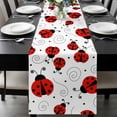 thumbnail image 1 of Ladybug Table Runner 48 Inches Long, Cartoon Red Black Dots Animals Modern Simple Kitchen Coffee Dining Table Decoration for Home Party Birthday Wedding Home Decor 13x48 Inches, 1 of 8