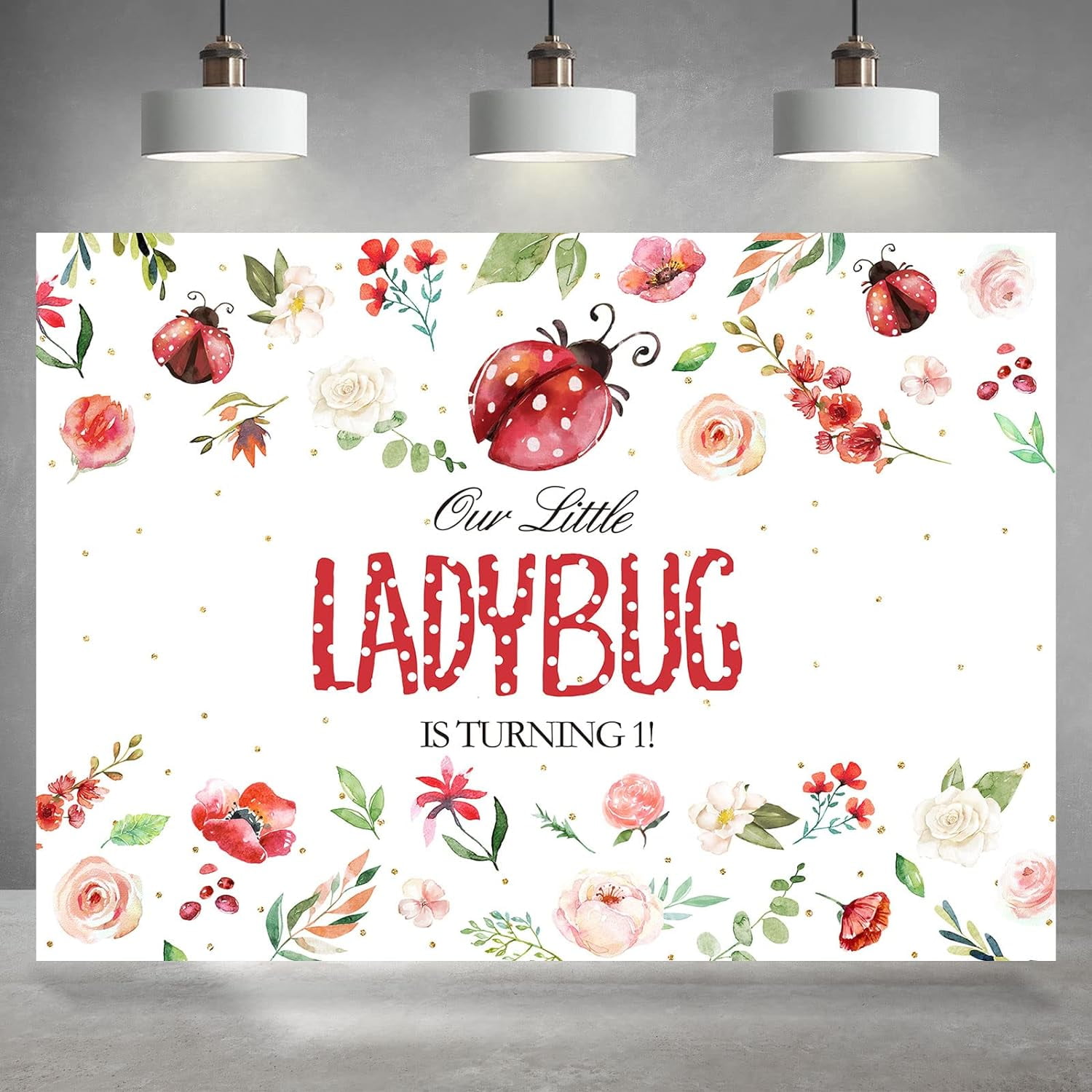 Ladybug Theme 1st Birthday Party Backdrop Girls First Birthday ...