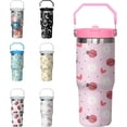 thumbnail image 1 of Ladybug Tumbler with Handle and Flip Straw for Women Men, 30oz Cute Stainless Steel Insulated Cup, Water Bottle Travel Coffee Mug, Gifts for Animal Lovers, 1 of 6