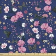 thumbnail image 1 of Ambesonne Ladybug Fabric by the Yard Upholstery, Retro Art Blooming Flowers, 3 Yards, Dark Lavender and Pink, 1 of 5