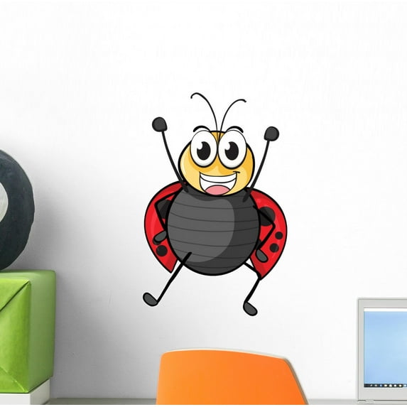Ladybug Wall Decal by Wallmonkeys Peel and Stick Graphic (12 in H x 8 in W) WM17377