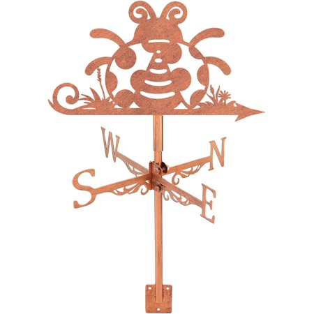 Ladybug Weather Vane Insect Wind Vanes for Yard Metal Weathervane Roof Mount for Gardens Outside Reddish Copper Weathervanes Farmhouse