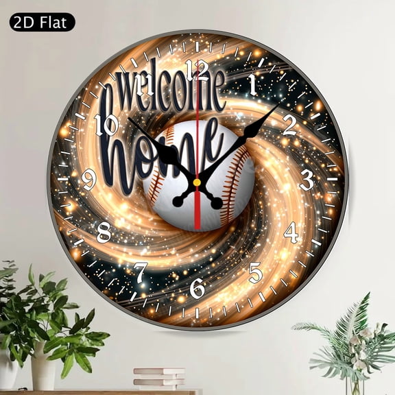 Ladybug Welcome Daisy Garden Round Wall Clock, Silent Non-Ticking Home Decor