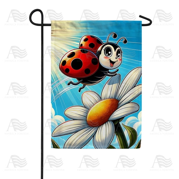 Ladybug on Daisy Delight Sweet Meadow Insect Botanical Outdoor Decoration Art, 12x18 POLE NOT INCLUDED
