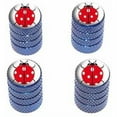 thumbnail image 1 of Ladybug on White Tire Rim Wheel Aluminum Valve Stem Caps, Multiple Colors, 1 of 1
