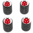 thumbnail image 1 of Ladybug on White Tire Rim Wheel Aluminum Valve Stem Caps, Multiple Colors, 1 of 1